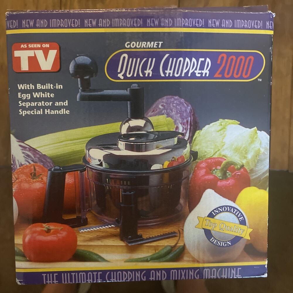 Gourmet Quick Chopper 2000 Food Chopper Stainless Steel Blade Black Easy Clean